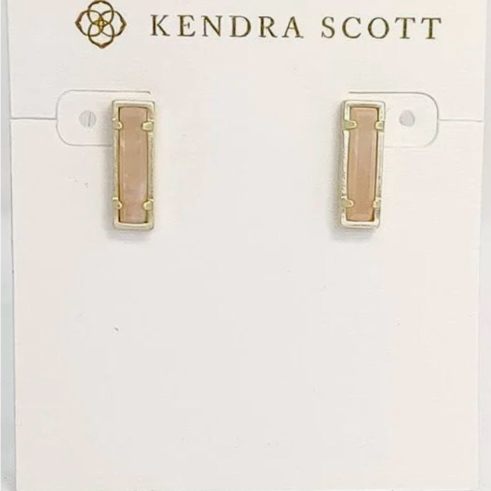Kendra Scott Lady matte Gold  Earrings with Rose Quartz